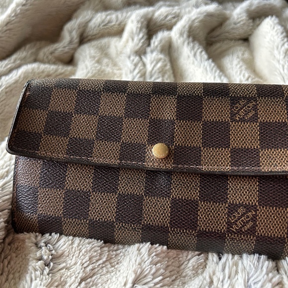 VINTAGE LOUIS VUITTON Damier Ebene Long Sarah Credit Card Wallet - Picture 1 of 11